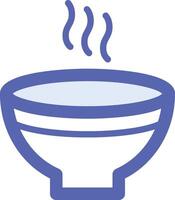 a bowl of soup with steam coming out of it vector