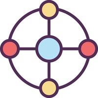 a circle with four different colored circles inside vector