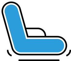 a blue chair with a white background vector