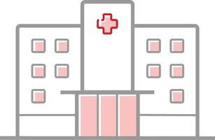 a hospital building with a red cross on it vector