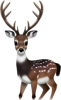 AI generated Close-up of a cute cartoon Marsh Deer Icon. png