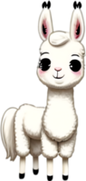 AI generated Close-up of a cute cartoon llama icon. png