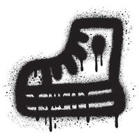 shoe logo in urban graffiti style with black spray paint. vector illustration.