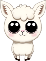 AI generated Close-up of a cute cartoon llama icon. png