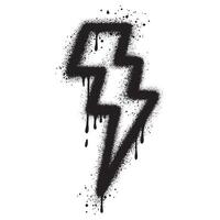 Spray Painted Graffiti thunderbolt Sprayed isolated with a white background. vector