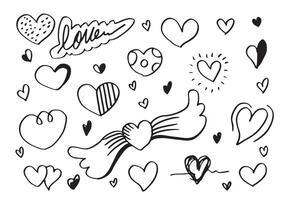 Set of love. Hand drawing. Doodle style. for your design. vector