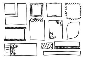 Frames doodle vector.sketch square vector frames and different elements.vector illustration.