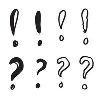 Image of question mark and exclamation mark icon on white background. vector