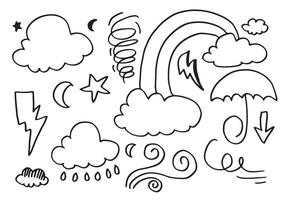 tiempo doodle vector set ilustración con vector de estilo de arte de línea dibujada a mano