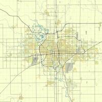 ciudad mapa de wichita Kansas Estados Unidos vector