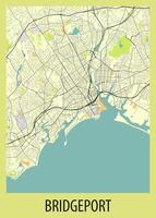 Poster map art of Bridgeport, Connecticut, USA vector