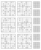 Sudoku game set with answers vector