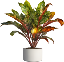 AI generated Watercolor painting of a Crotons plant. png