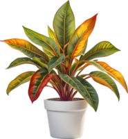 AI generated Watercolor painting of a Crotons plant. png