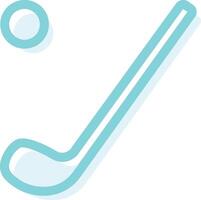 a hockey stick and ball icon vector