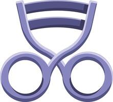 a purple scissor with two handles vector