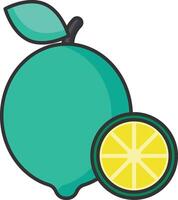 lemon and half lemon vector illustration design