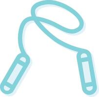 a blue jump rope with two handles vector