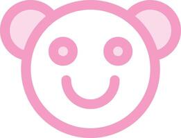 a pink bear face with a smile vector