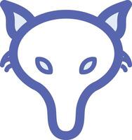 un azul zorro cabeza icono en un blanco antecedentes vector