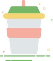 a cup with a lid and a straw on it vector