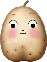 ai gegenereerd schattig tekenfilm aardappel icoon, kawaii aardappel clip art. png