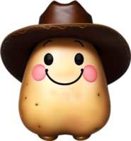 ai gegenereerd schattig tekenfilm aardappel icoon, kawaii aardappel clip art. png