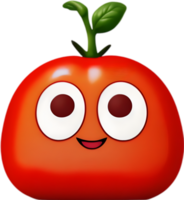 ai généré mignonne dessin animé tomate icône, kawaii tomate clipart. png