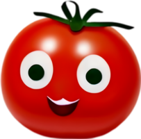 ai généré mignonne dessin animé tomate icône, kawaii tomate clipart. png