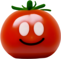 AI generated Cute Cartoon Tomato icon, Kawaii Tomato clipart. png