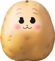 ai gerado fofa desenho animado batata ícone, kawaii batata clipart. png