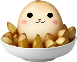 ai genererad söt tecknad serie potatis ikon, söt potatis ClipArt. png