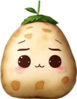 AI generated Cute Cartoon potato icon, Kawaii potato clipart. png