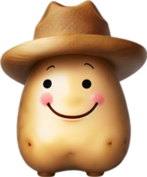 ai gerado fofa desenho animado batata ícone, kawaii batata clipart. png