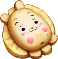 AI generated Cute Cartoon potato icon, Kawaii potato clipart. png