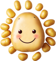 AI generated Cute Cartoon potato icon, Kawaii potato clipart. png