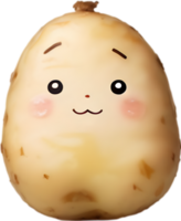 AI generated Cute Cartoon potato icon, Kawaii potato clipart. png