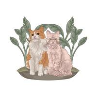 Illustration of sitting cat vector