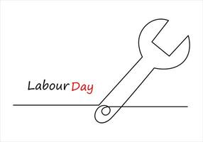 Continuous one line drawing of International labour day out line vector art illustration