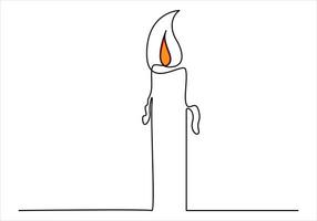 One line drawing of candle out line vector art illustration