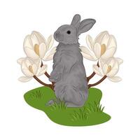 ilustración de en pie Conejo vector