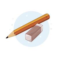 Illustration of pencil and eraser vector