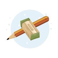 Illustration of pencil and eraser vector