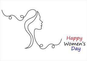 Continuous one line drawing of women's day out line vector art illustration