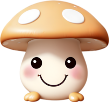 AI generated Cute Cartoon Mushroom icon png