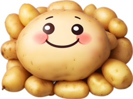 ai gegenereerd schattig tekenfilm aardappel icoon, kawaii aardappel clip art. png