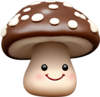 ai généré mignonne dessin animé champignon icône png