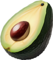 AI generated Cute Cartoon Avocado icon, Kawaii Avocado clipart. png