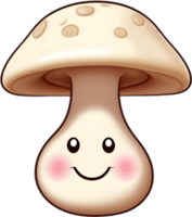 ai généré mignonne dessin animé champignon icône png