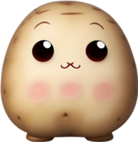 ai généré mignonne dessin animé Patate icône, kawaii Patate clipart. png